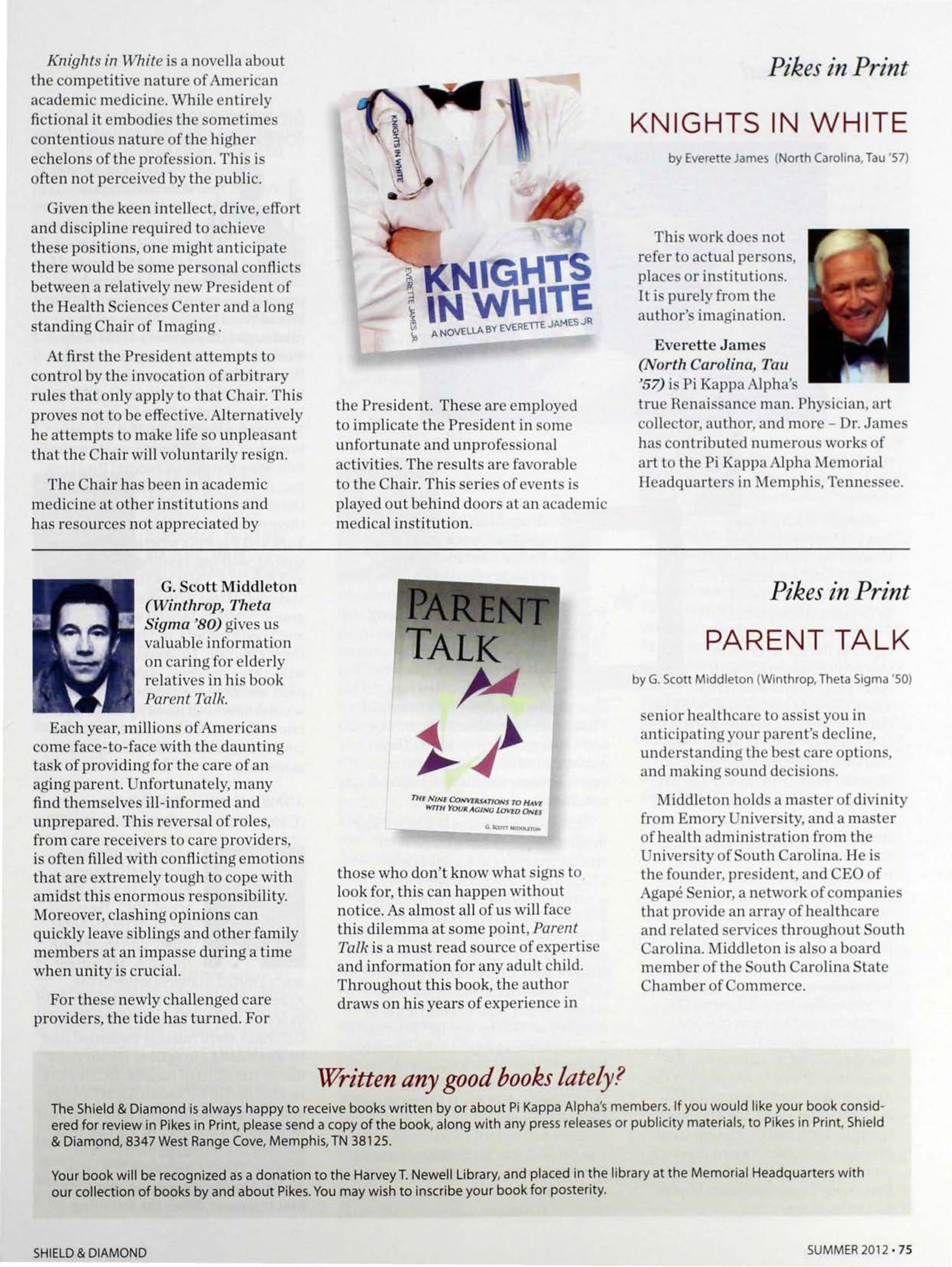 Pikes In Print: Knights In White